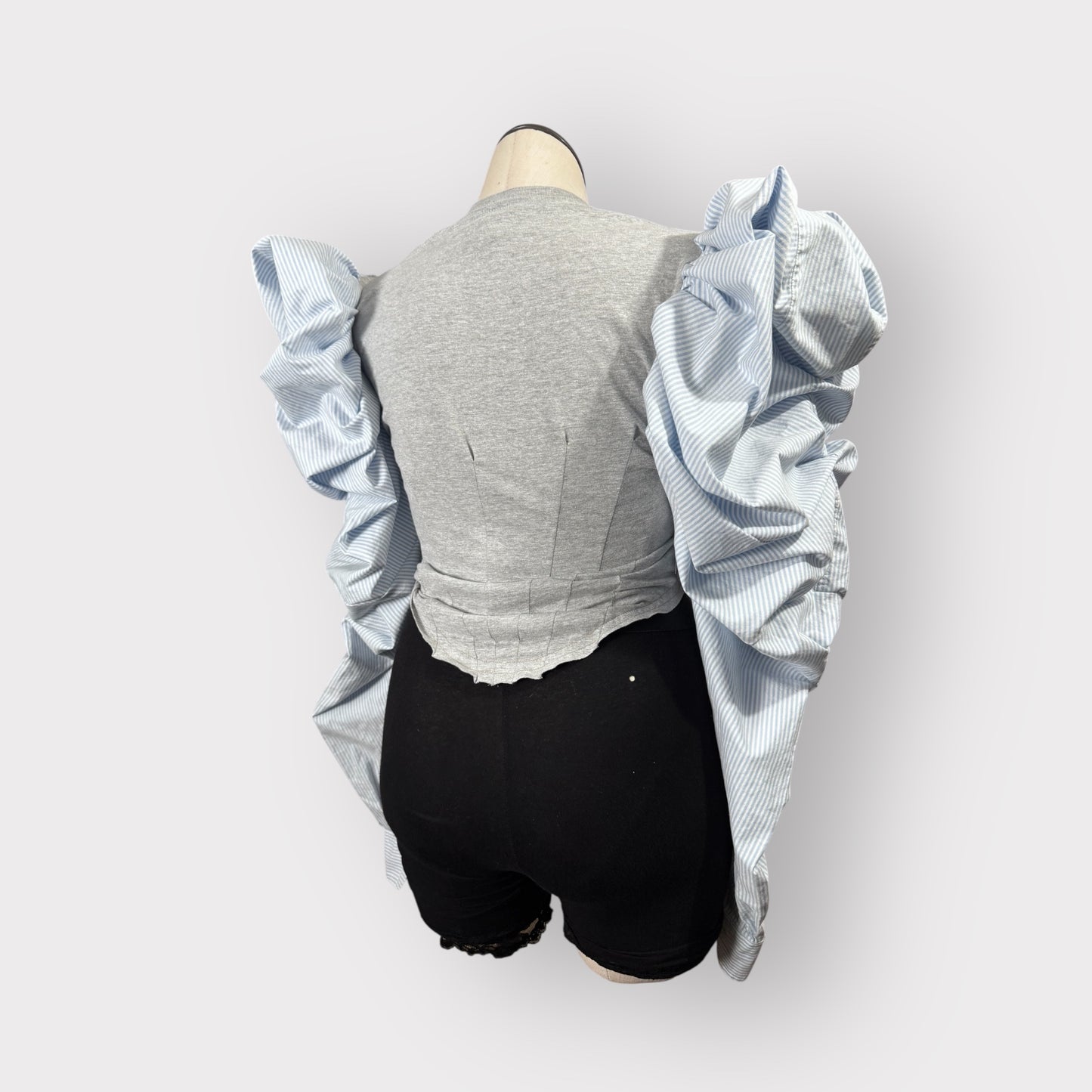 Corset Style Puff Sleeve Tee