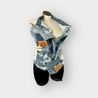 Denim Couture Patchwork Corset Halter Top