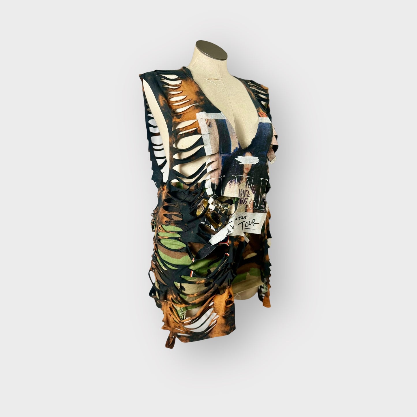 Distressed Split Style Coverup/Tee
