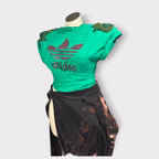 Bling Padded Shoulder Wrap Tee