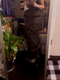 Double Waist Wide Cuff Chocolate Workwear Trousers
