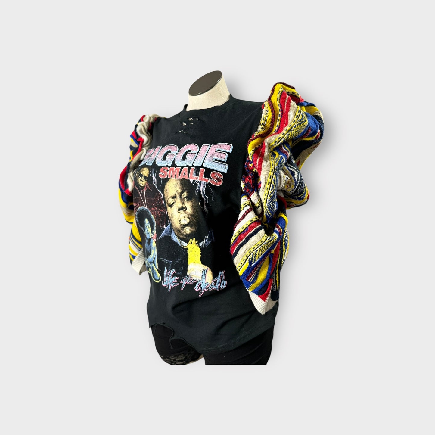 Distressed Hip Hop Puff Sleeve Tee