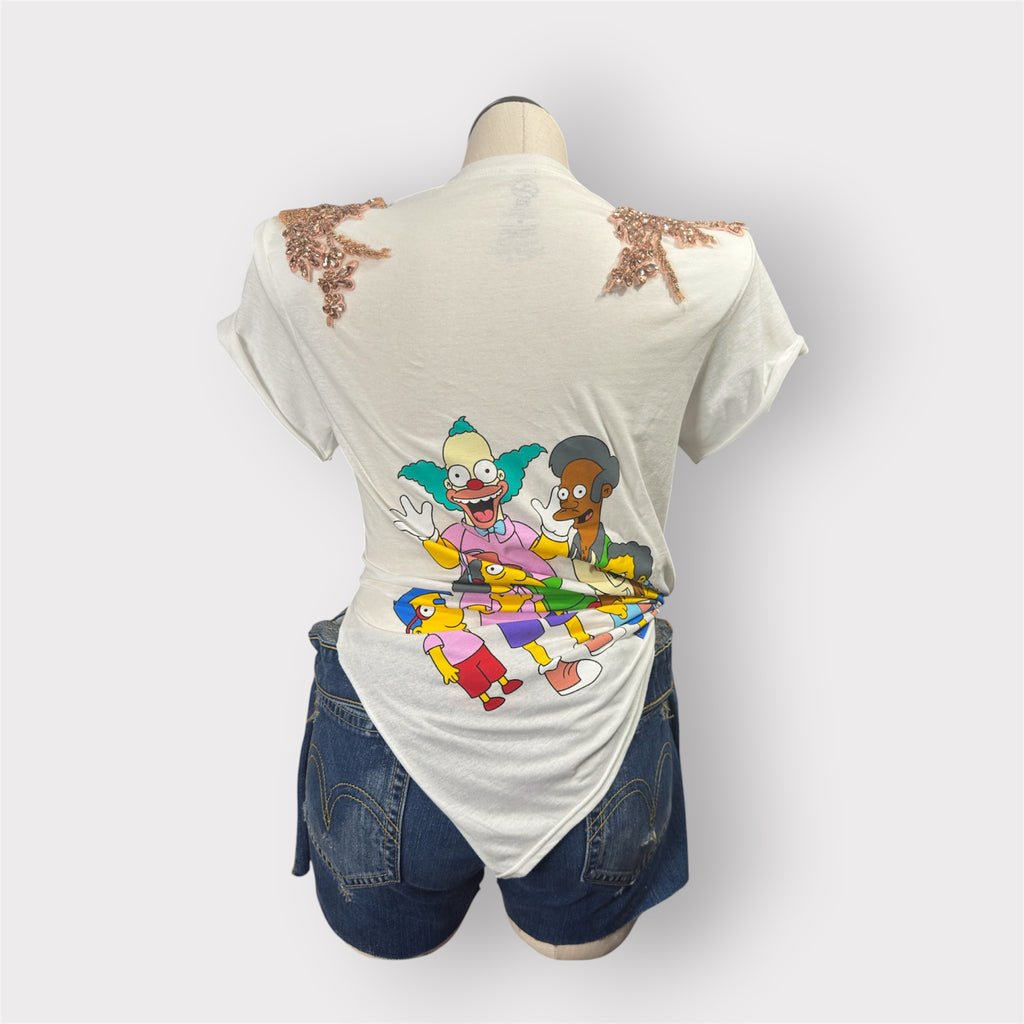 Nostalgic Crystal Couture Asymmetry Tee