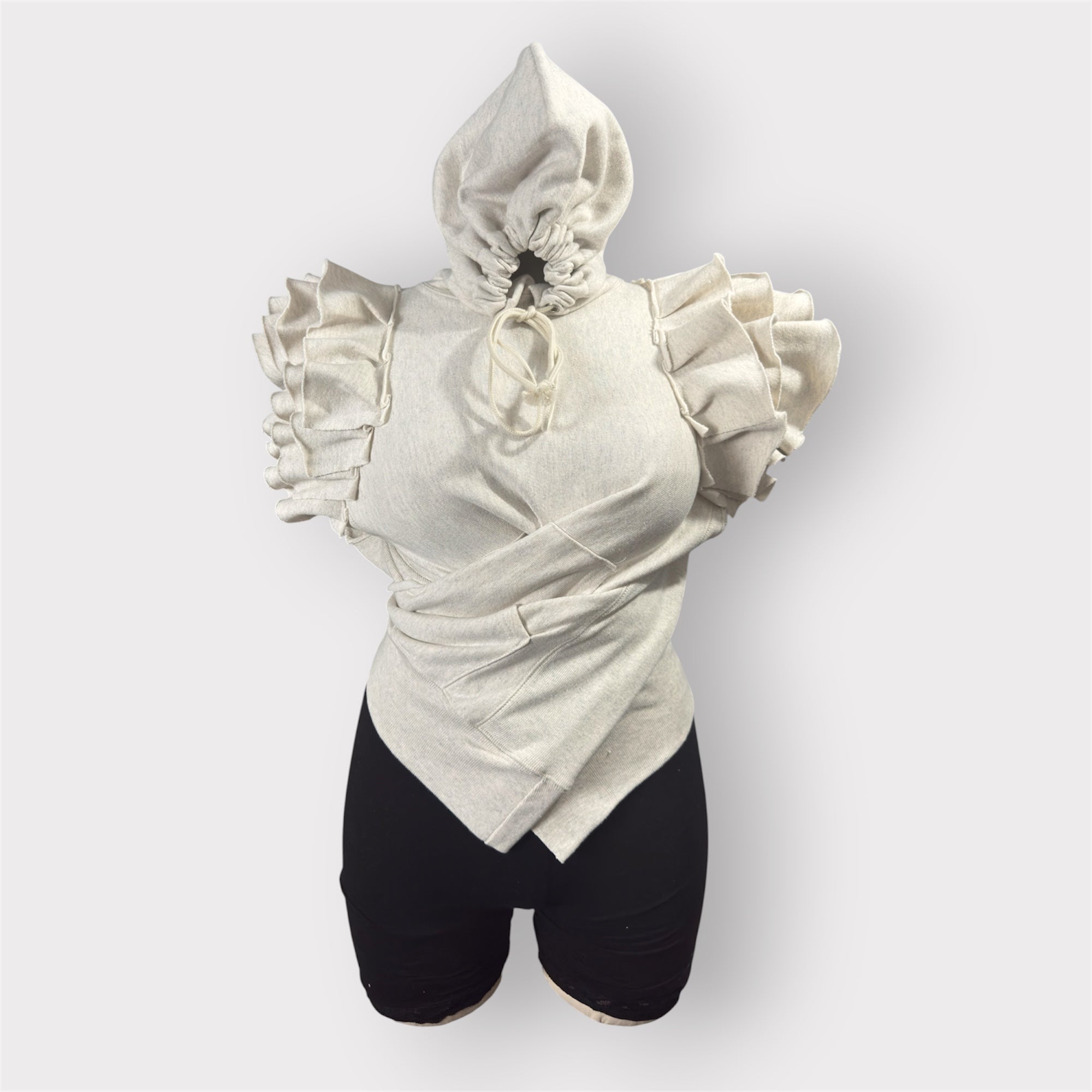 Luxe Ruffle Wrap Hoodie