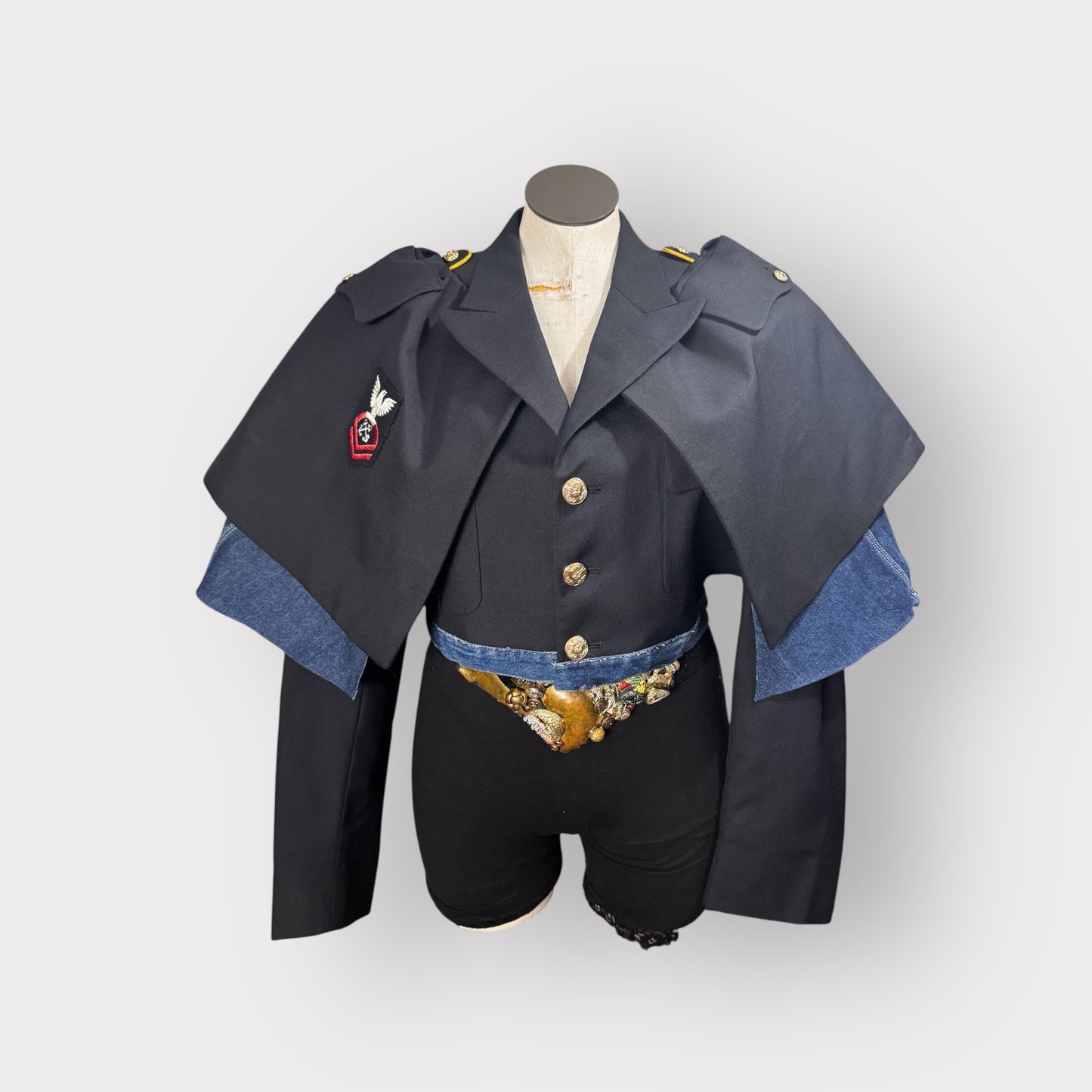 Military Couture Cape Style Jacket