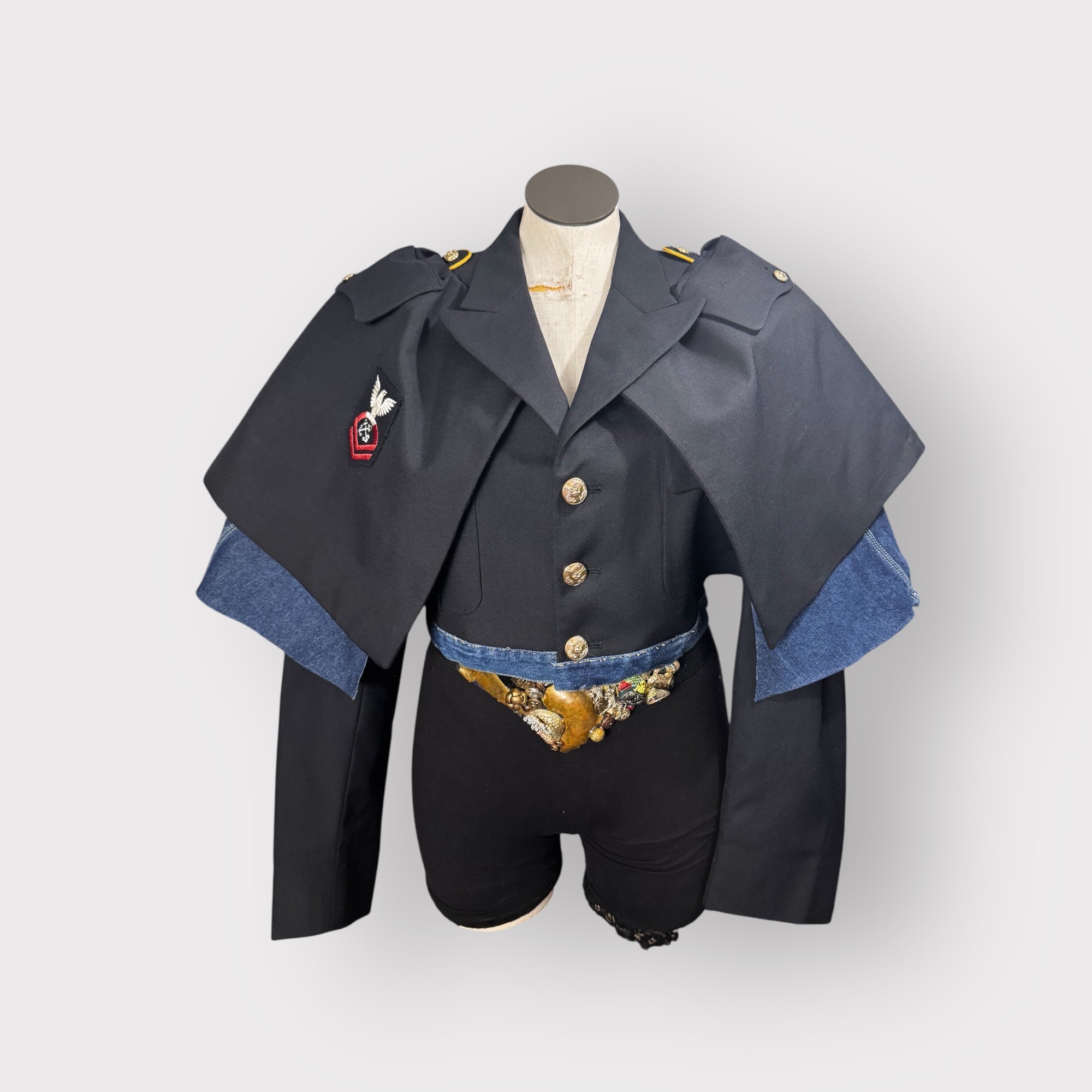 Military Couture Cape Style Jacket