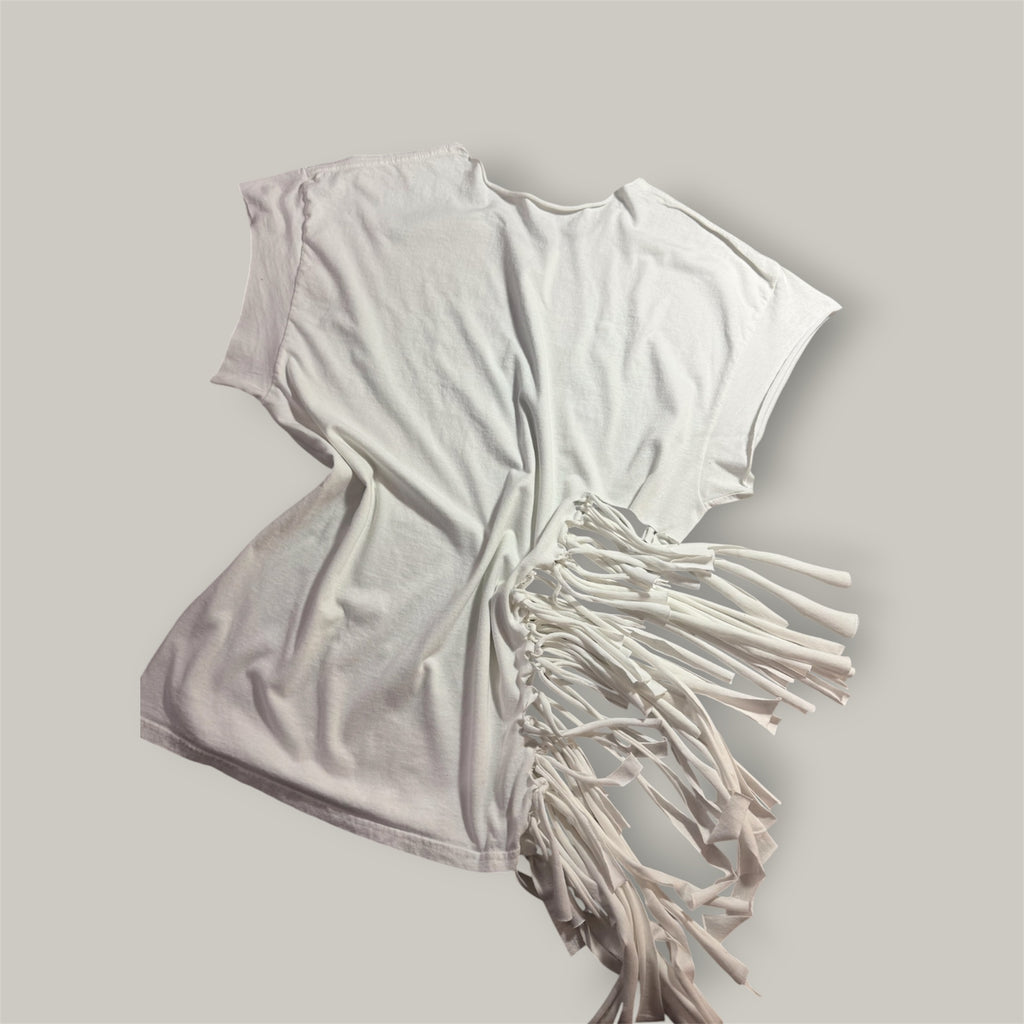 Awff the Shoulder Race Car Side Fringe Luxe Tee