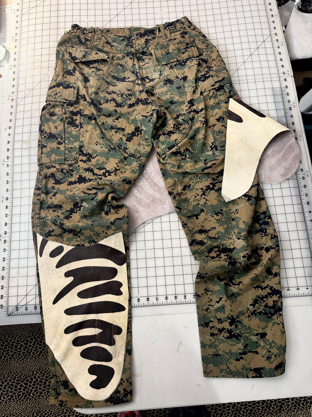 Exotic Pony Hair Overlay and Camo Cargos