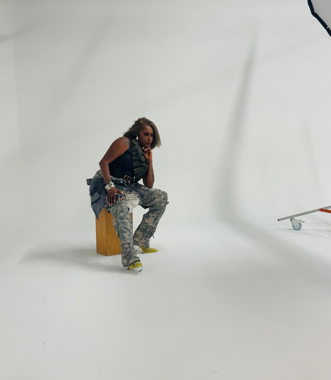 Grunge Denim Digital Camo Layover Cargos