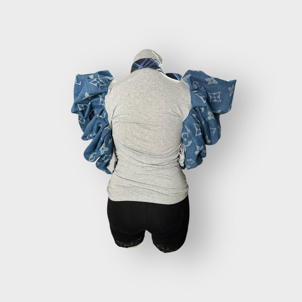 Deluxe Style Denim Couture Sleeve Tee