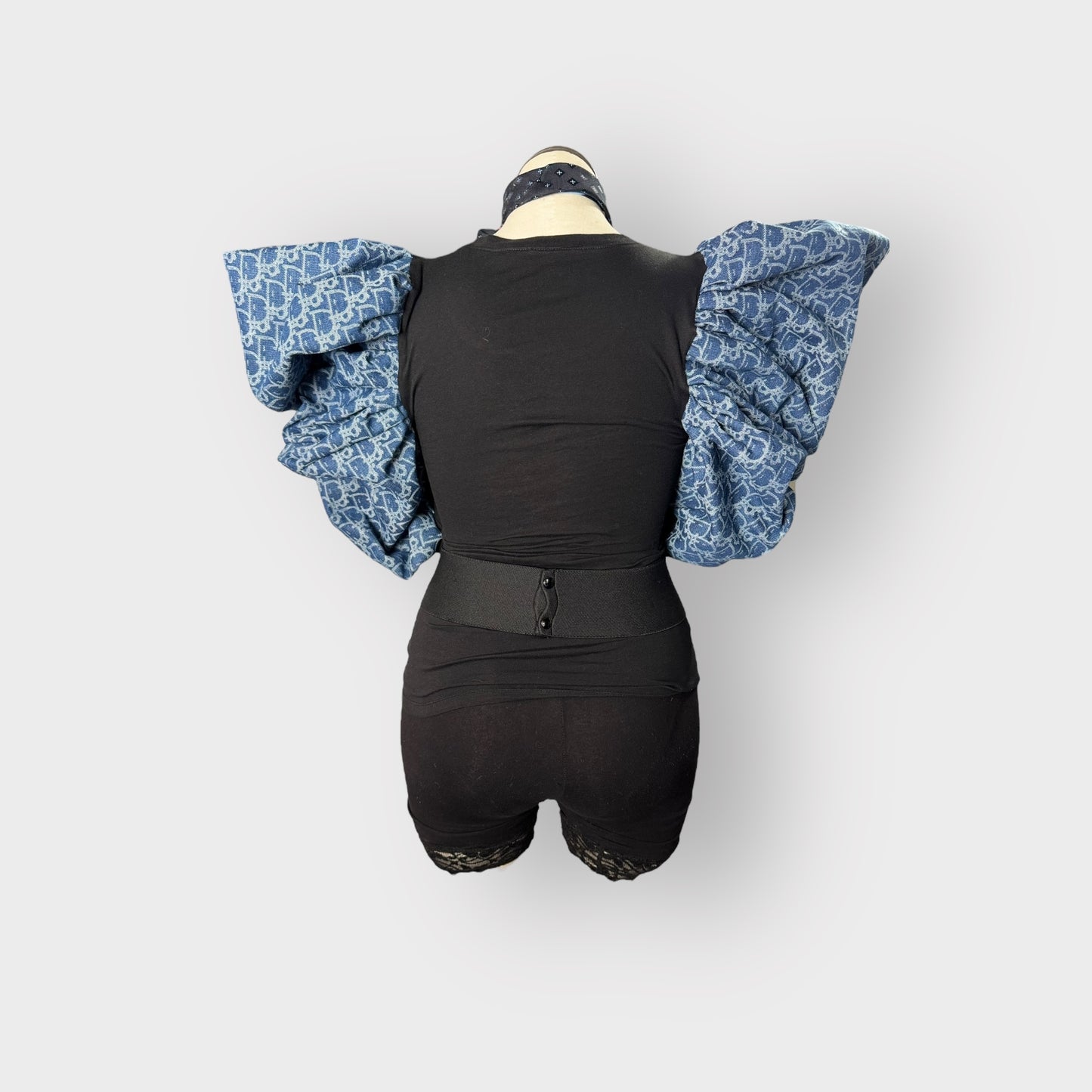 Deluxe Edition Denim Handmade Tee with Ribbon Bow Tie