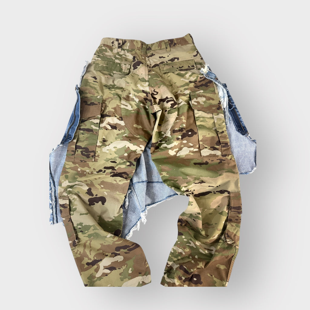 Double Denim Overlay Cargos