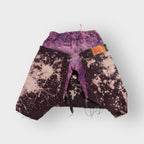 Distressed Denim Purple Overlay Drop Crotch Bermuda Style Joggers