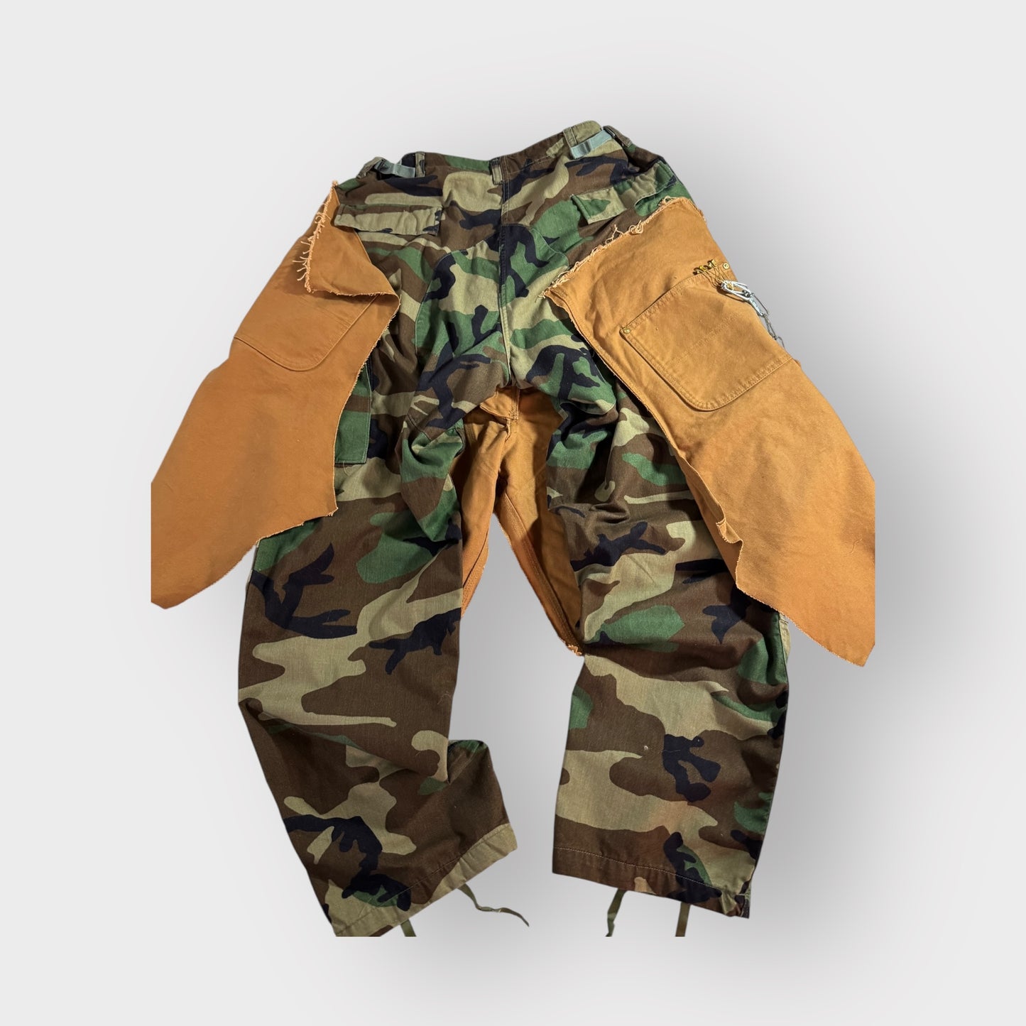 Street Style Carhartt & Camo Overlay Cargos