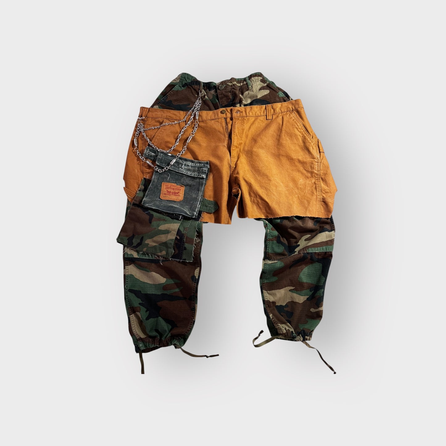 Street Style Camo Overlay Cargos w Patch Pockets