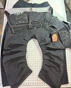 Double Cargo Inverted Barrel Pant w Denim Overlay