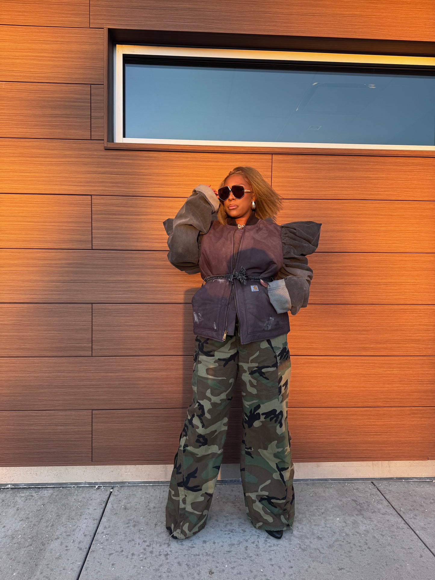 Ash Black Workwear to Runway Puffy Sleeve Coat