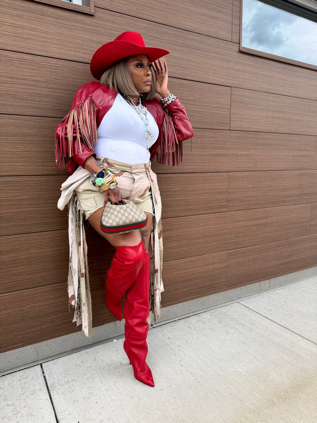Desert Storm Overskirt Fringe Camo Shorts