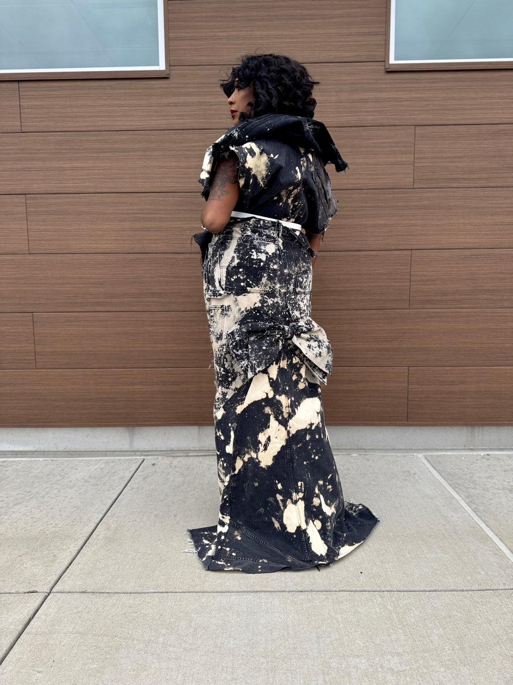 Distressed Tulip Tail Skirt