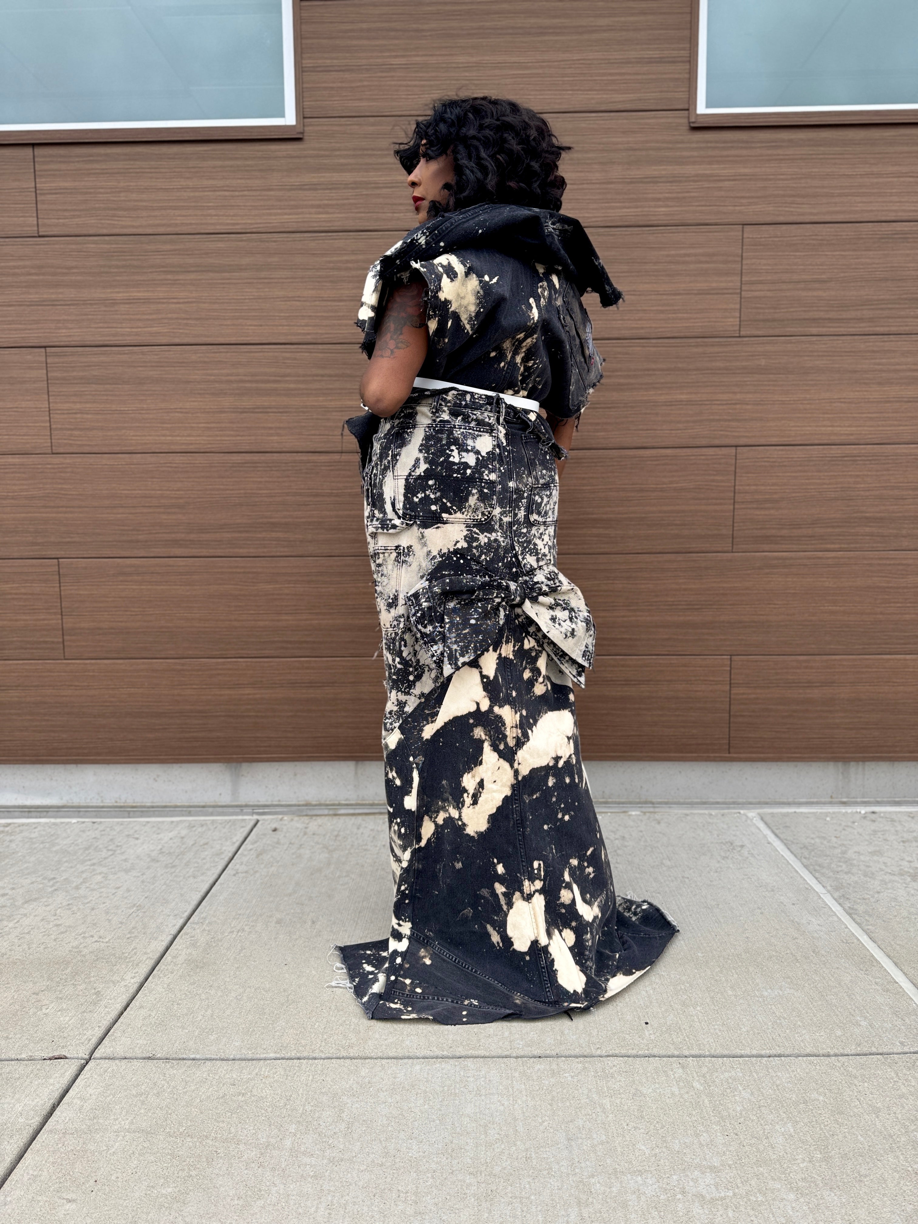 Distressed Tulip Tail Skirt