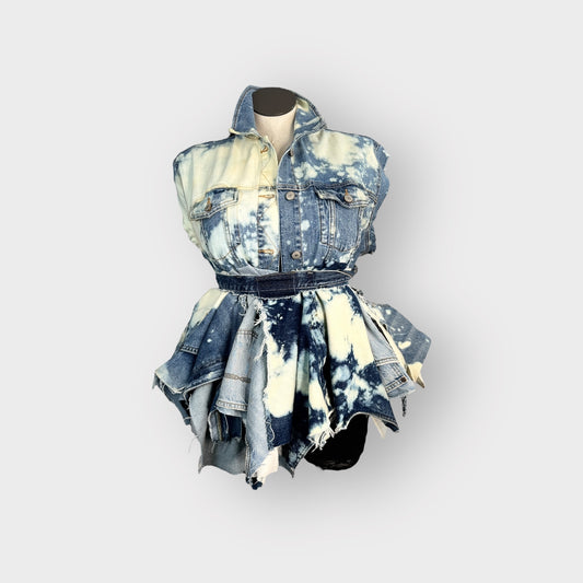 Denim Distressed Peplum