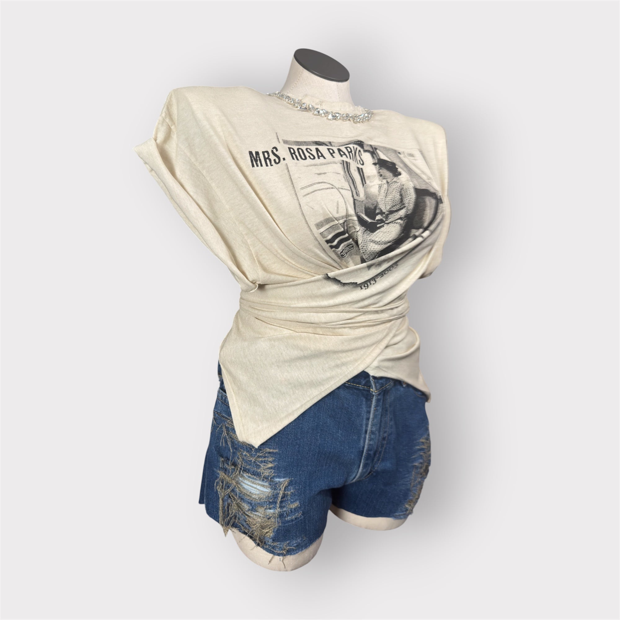 Crystal Neck Wrap Tee