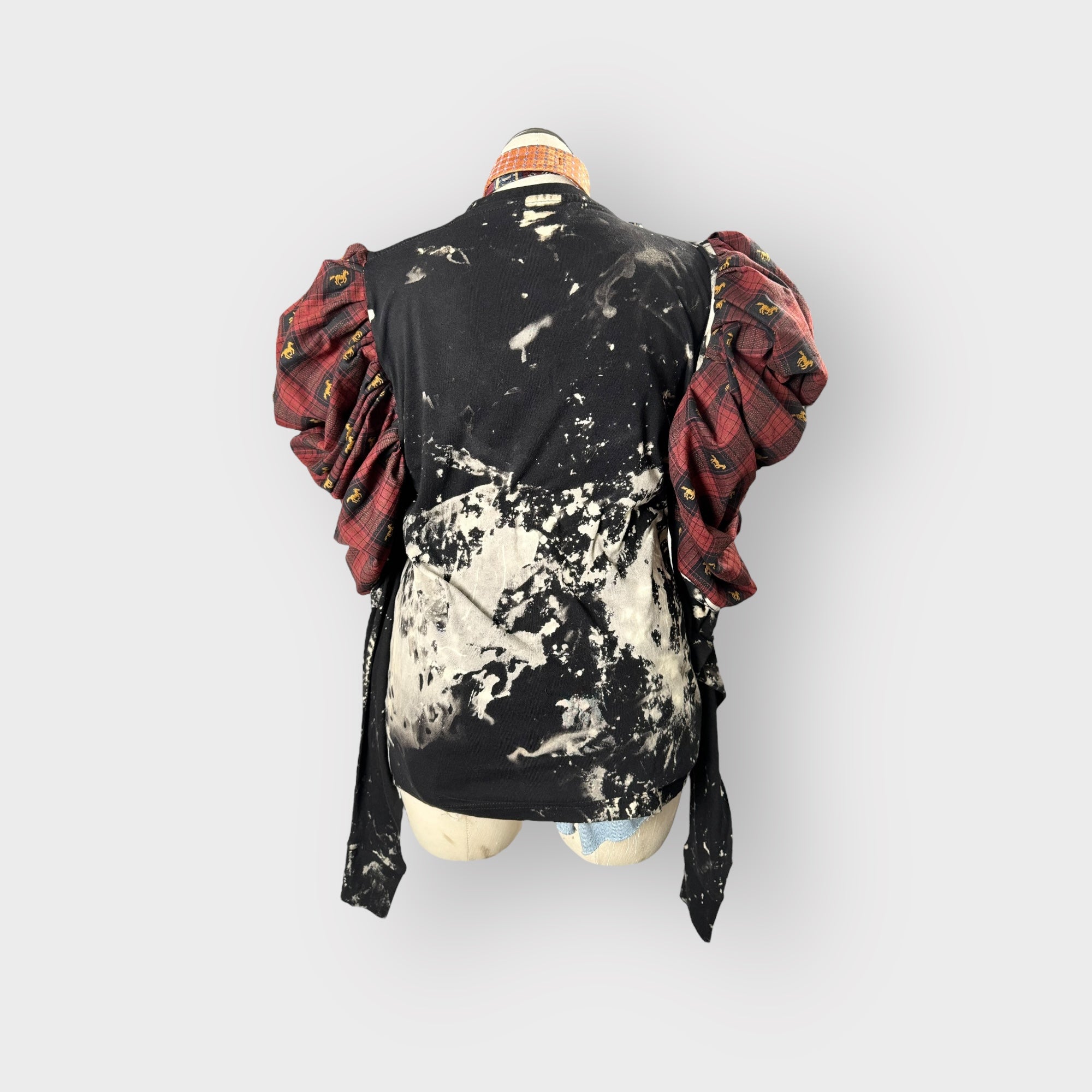 Distressed Stallion Print Couture Sleeve Tee
