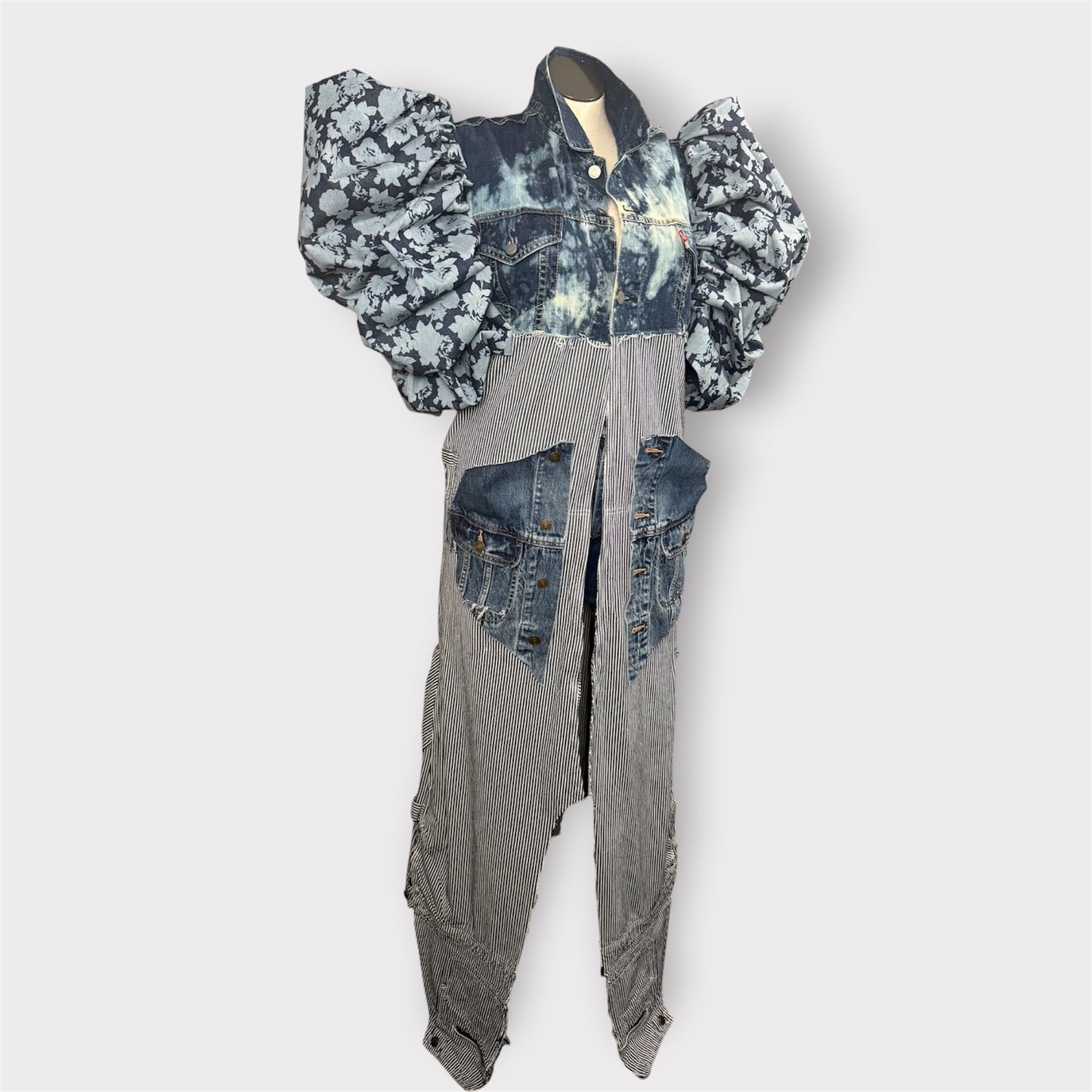 Tri Tones Denim Couture Sleeve Duster