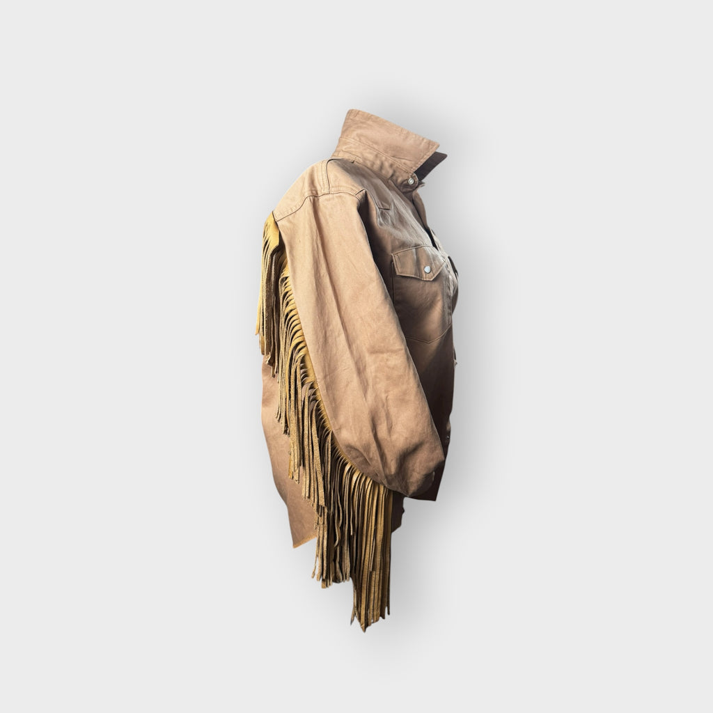 Country Girl Western Style Custom Leather Fringe Shacket