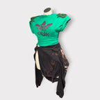Bling Padded Shoulder Wrap Tee