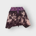 Distressed Denim Purple Overlay Drop Crotch Bermuda Style Joggers