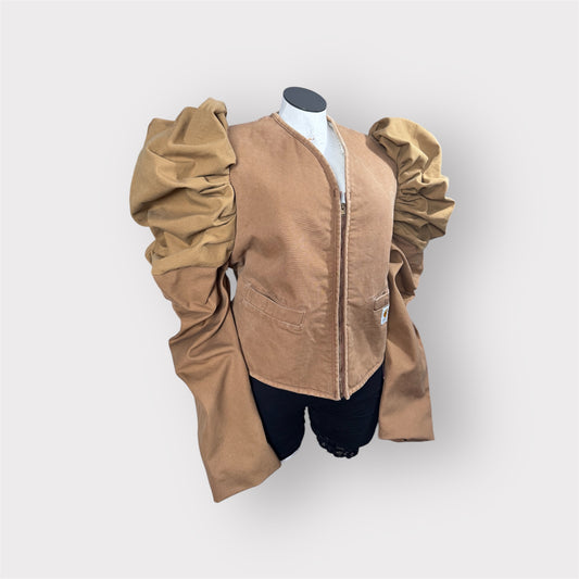 Workwear to Runway Sherpa Lined Puff Sleeve Coat