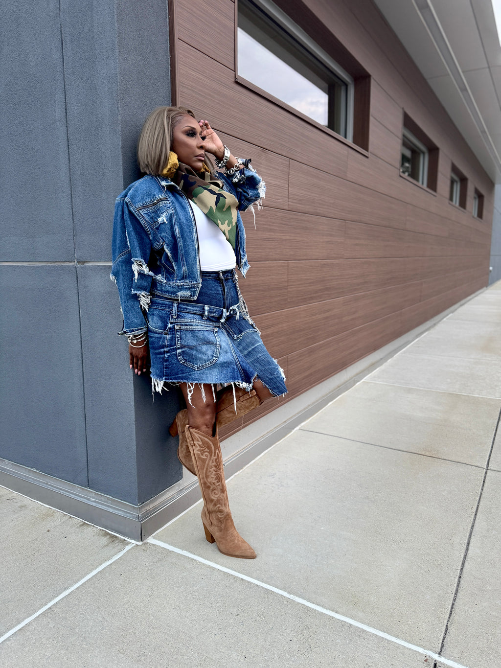 Distressed Denim Layover Bermuda’s