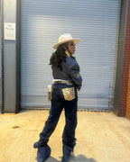 Couture Denim Metallic Pony Hair Jeans (Made to Order)