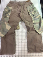 Ash Chocolate n Distressed Camo Oversized Cargos