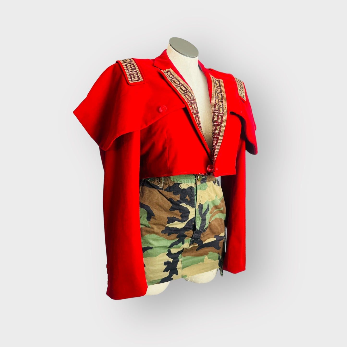 Military Style Bling Cape Blazer