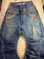 Triple Denim Baggy Cowgirl Couture Drop Crotch Denim Wide Leg Jeans