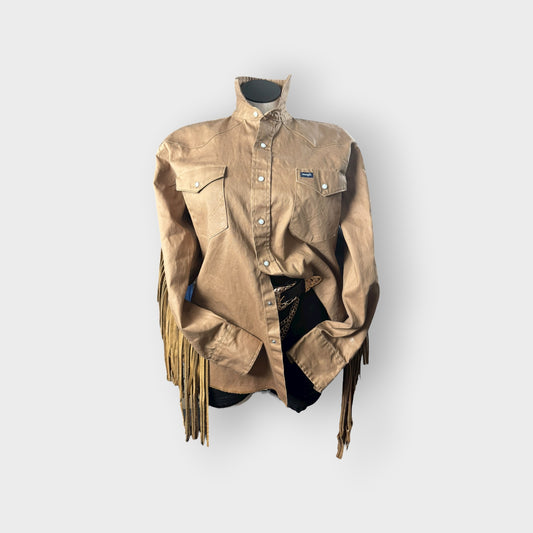 Country Girl Western Style Custom Leather Fringe Shacket