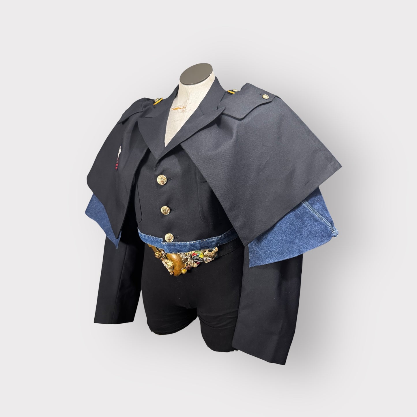 Military Couture Cape Style Jacket