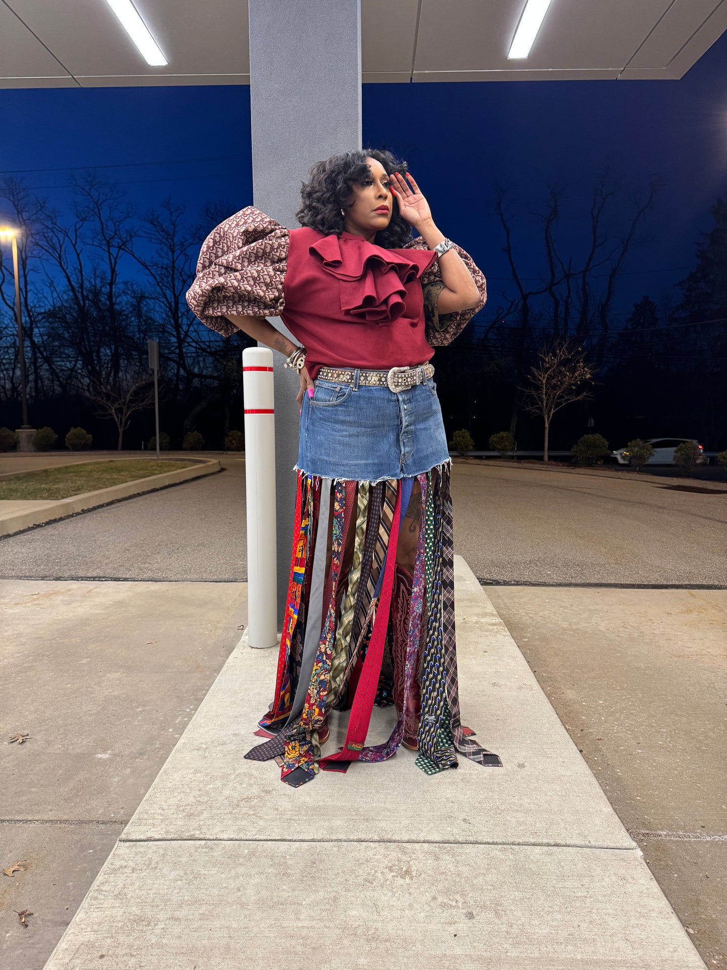 Deluxe Designer Insp. Ruffle Crewneck