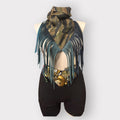 Tiger Stripe Leather Fringe Bandana
