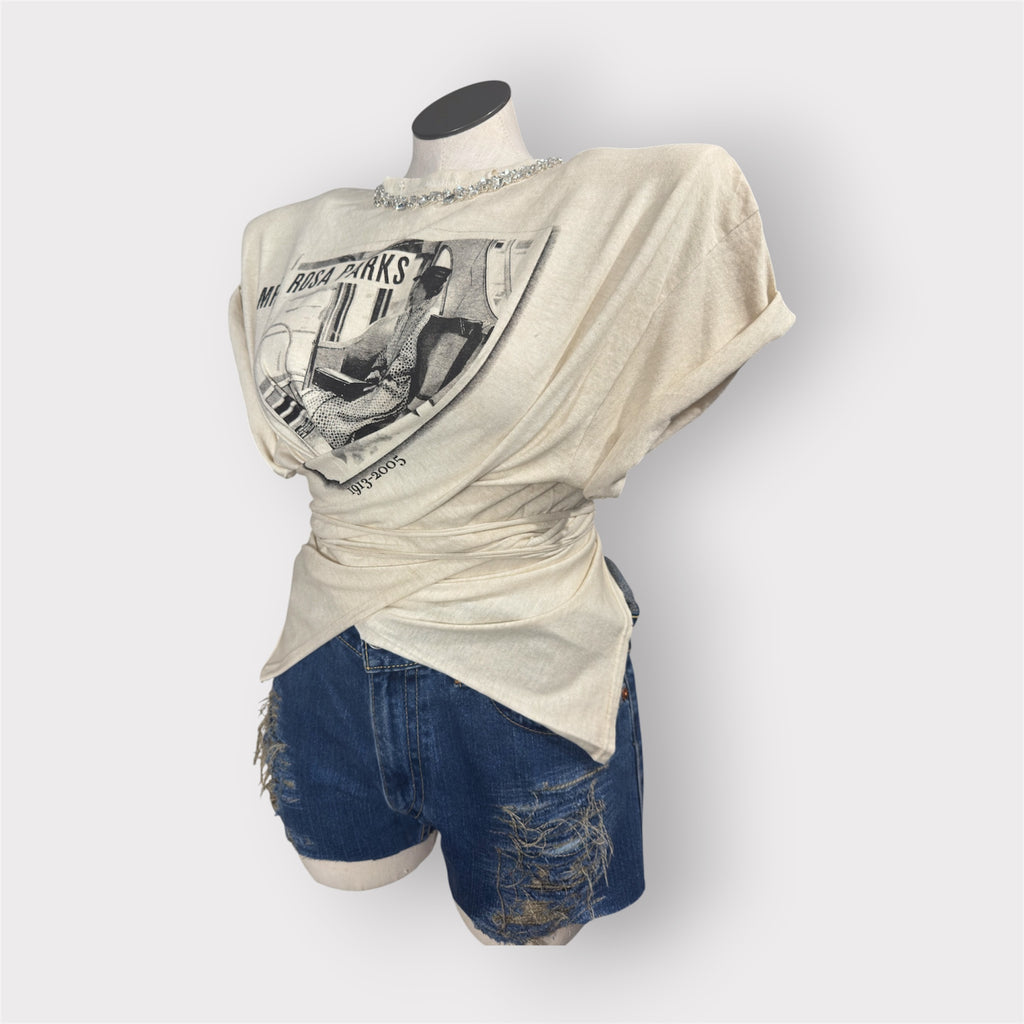 Crystal Neck Wrap Tee