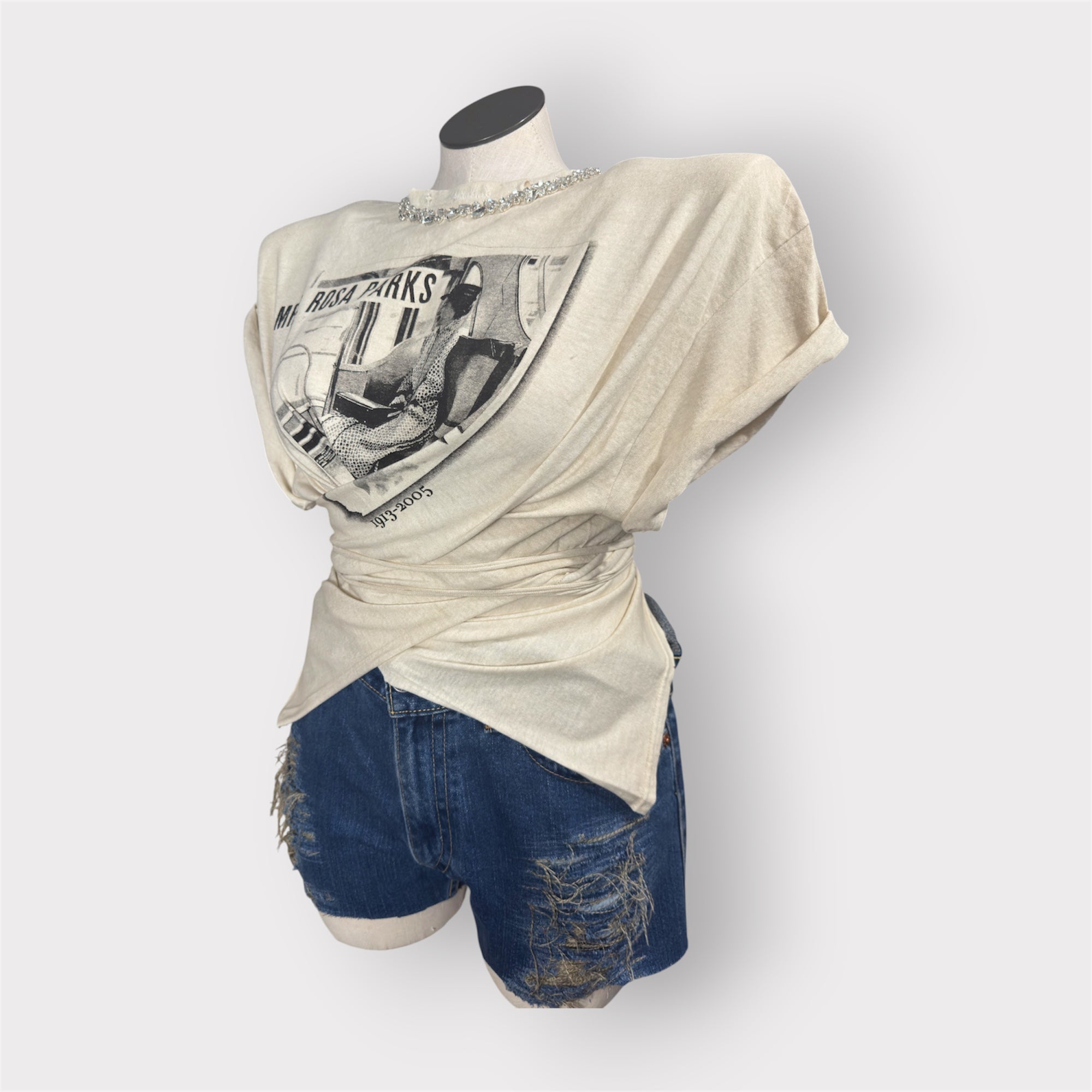 Crystal Neck Wrap Tee