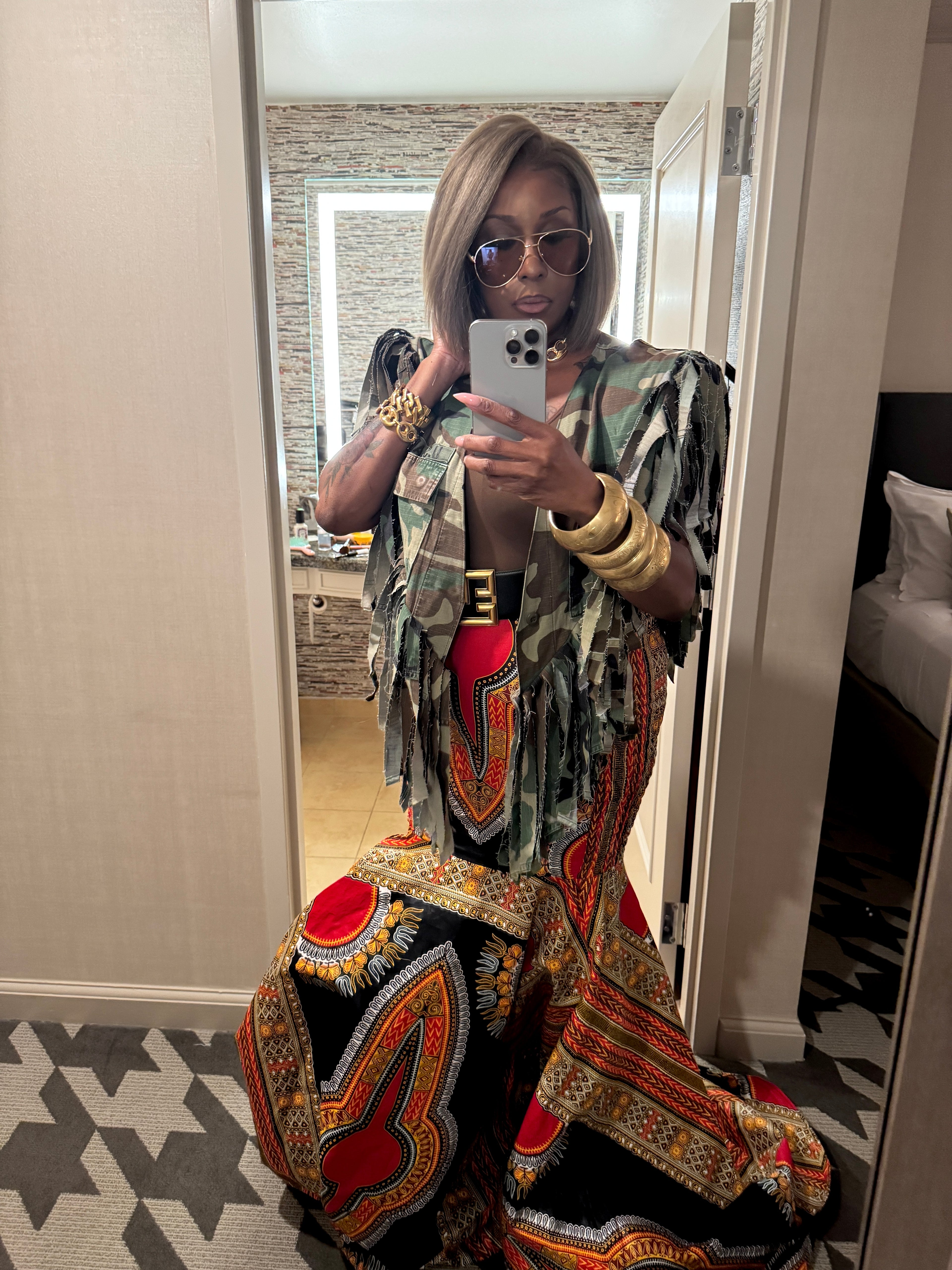 Cowgirl Couture Camo Fringe Poncho