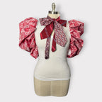 Luxe Puff Sleeve Tee w Ribbons