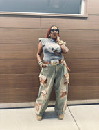 Vintage Style Couture Shoulder Wrap Tee