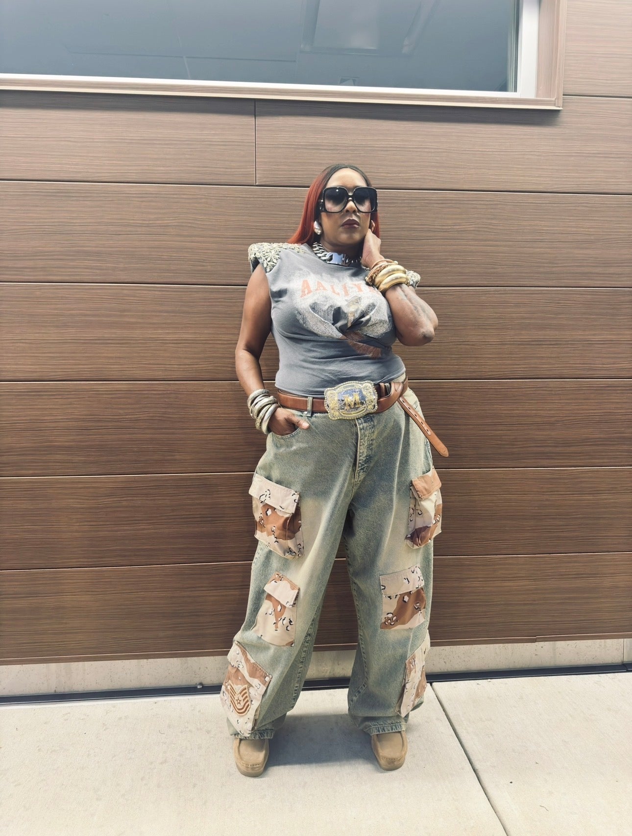 Vintage Style Couture Shoulder Wrap Tee