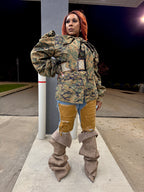 Digital Camo P Bow Bishop Sleeve Shacket