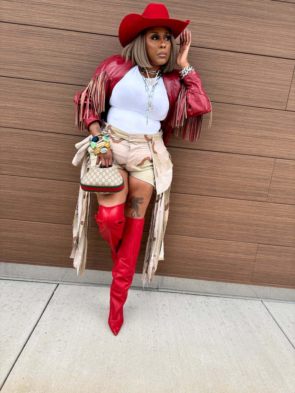 Desert Storm Overskirt Fringe Camo Shorts