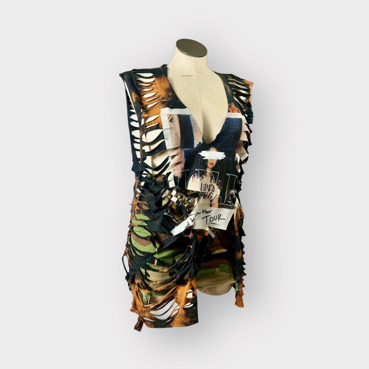 Distressed Split Style Coverup/Tee